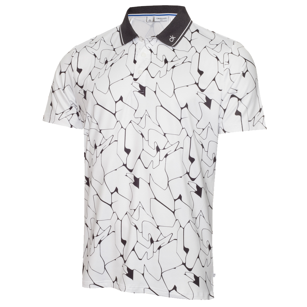 Calvin Klein Mens Sarazen Golf Polo Shirt  - White