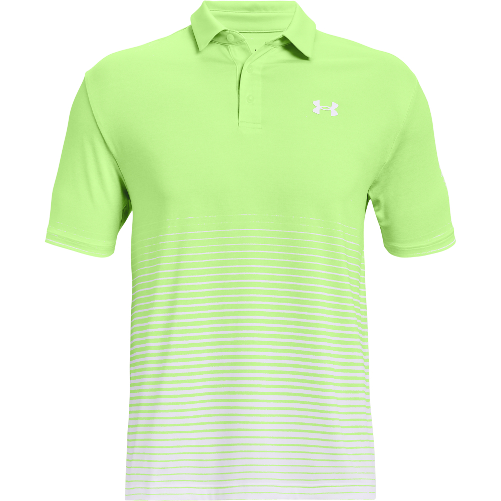 Under Armour Mens Playoff Polo Up and Down Stripe  - Summer Lime