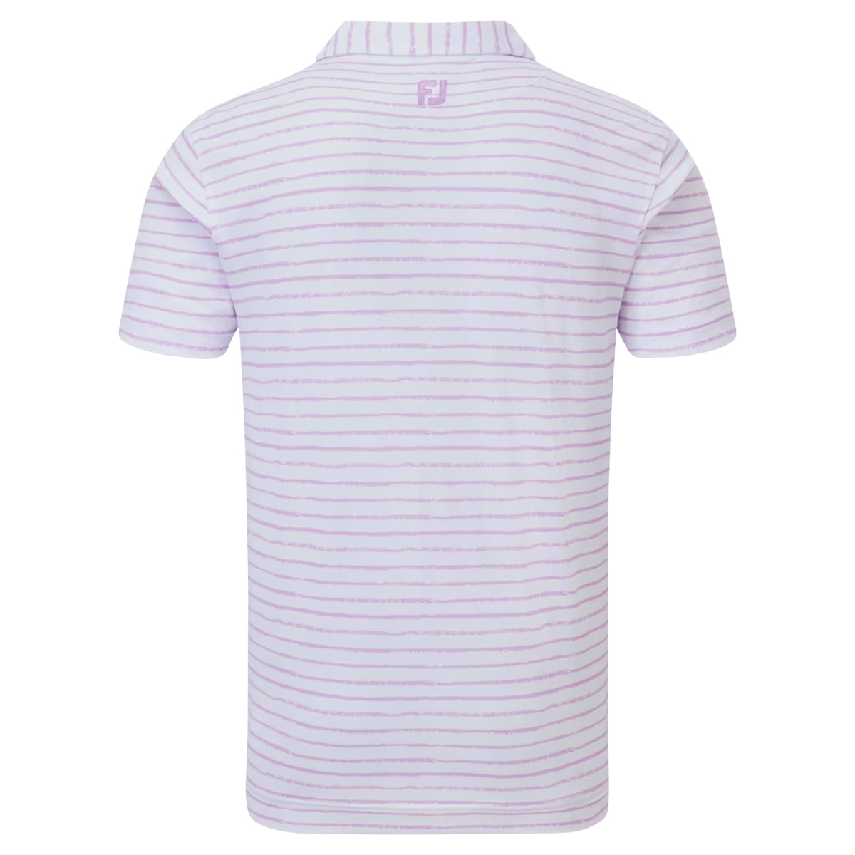 FootJoy Chalk Line Print Pique Mens Golf Polo Shirt  - White/Lavender