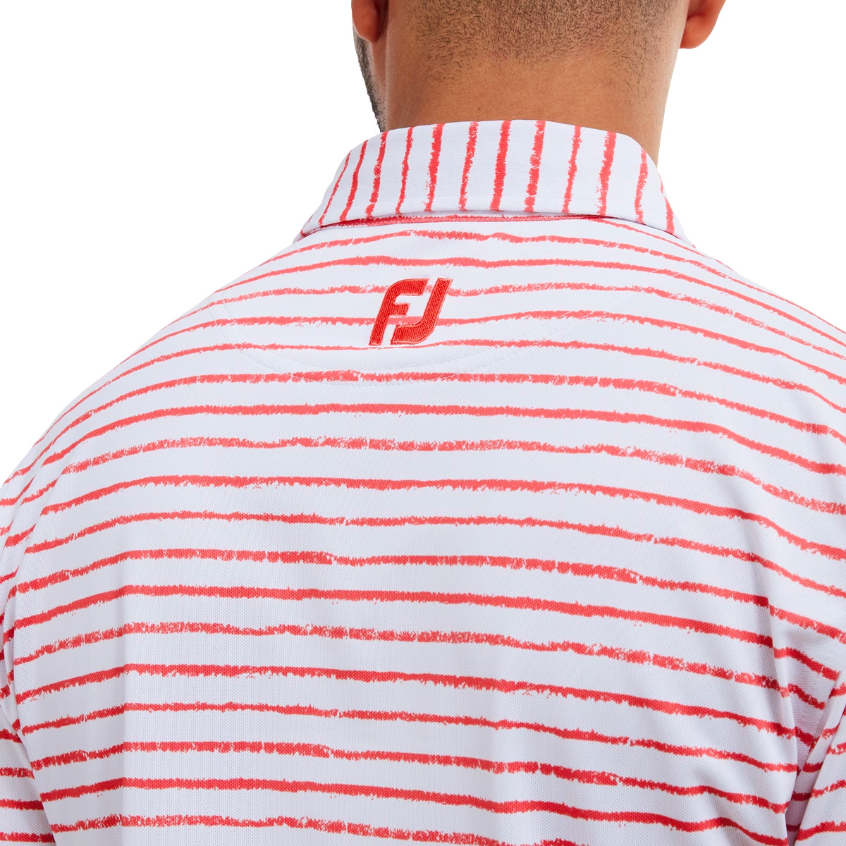 FootJoy Chalk Line Print Pique Mens Golf Polo Shirt 