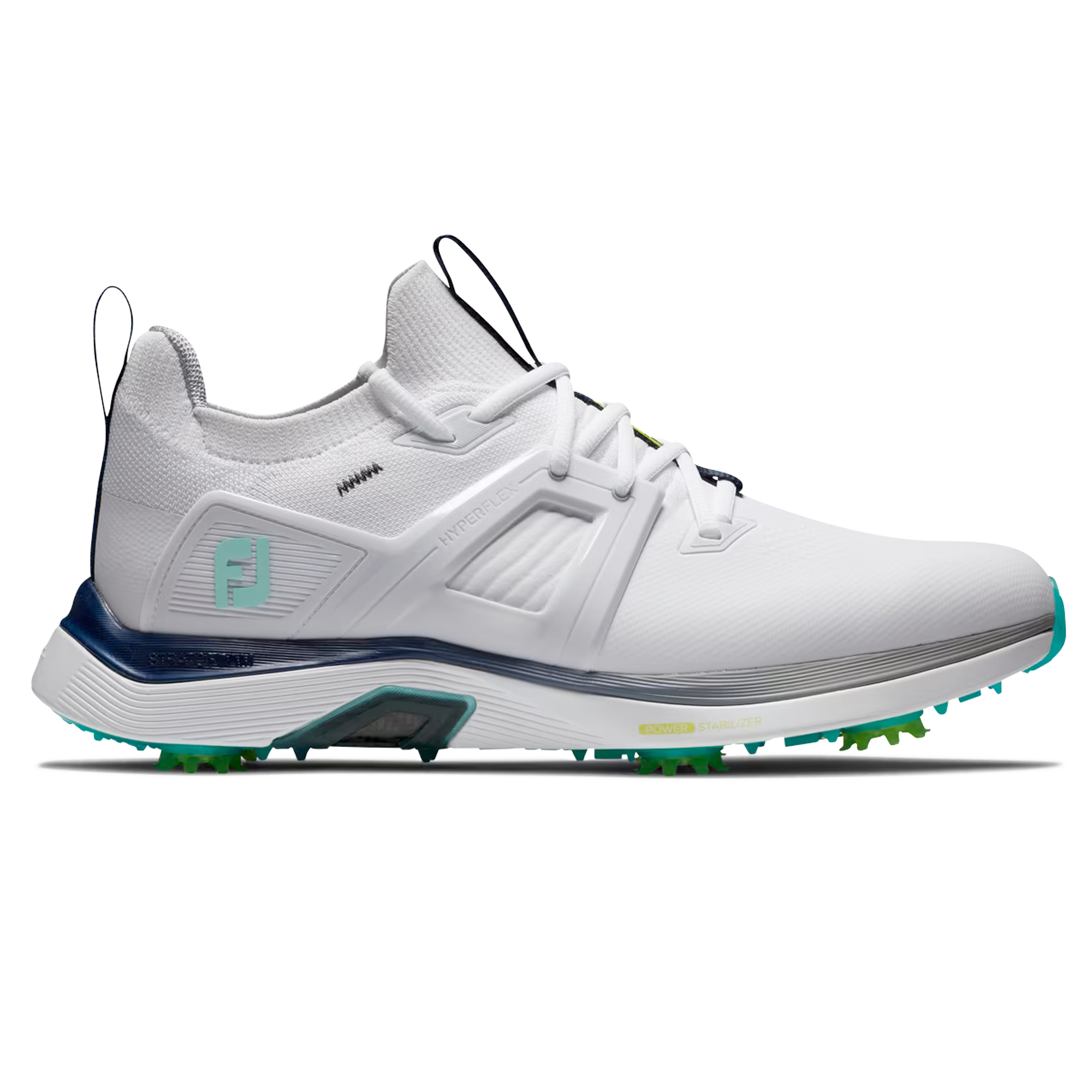 FootJoy Hyperflex Carbon Mens Spiked Golf Shoes  - White/Charcoal/Teal