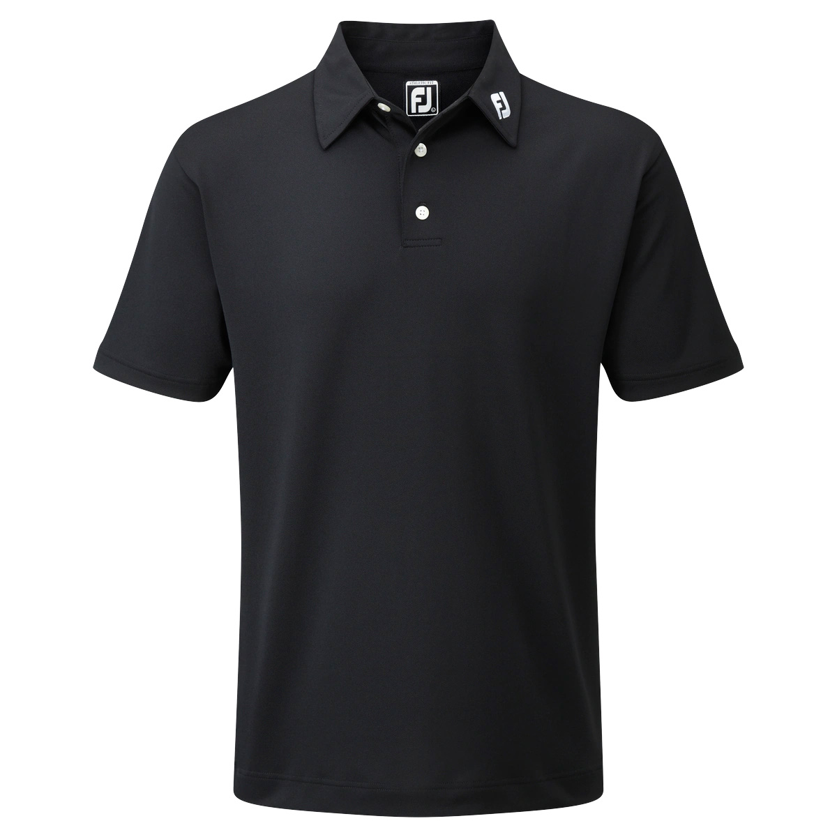 FootJoy Stretch Pique Solid Mens Golf Polo Shirt  - Black