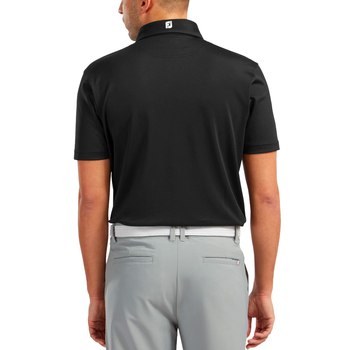 FootJoy Stretch Pique Solid Mens Golf Polo Shirt  - Black