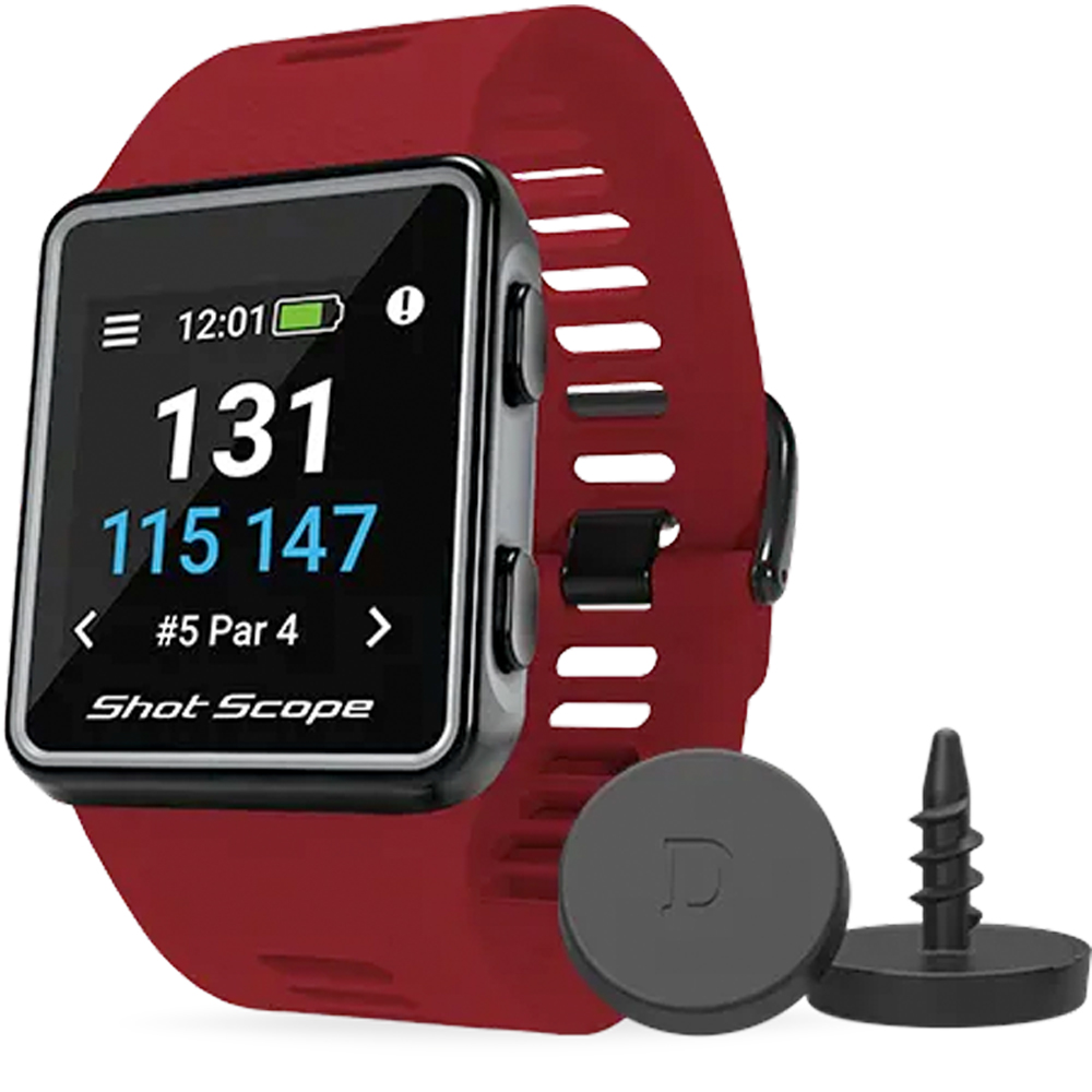 Shot Scope V3 GPS & Tracking Golf Watch  - Red