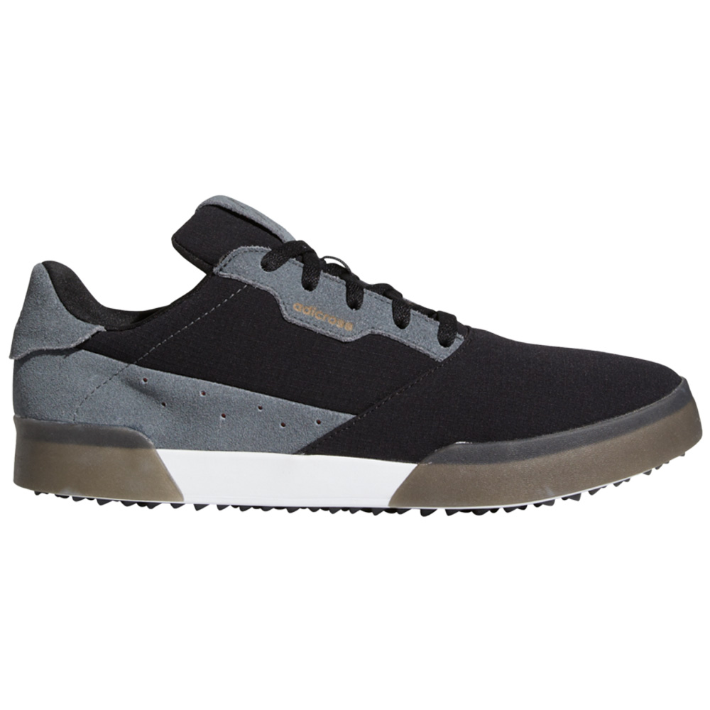 adidas Adicross Retro Ripstop Mens Spikeless Golf Shoes  - Core Black/Grey Six