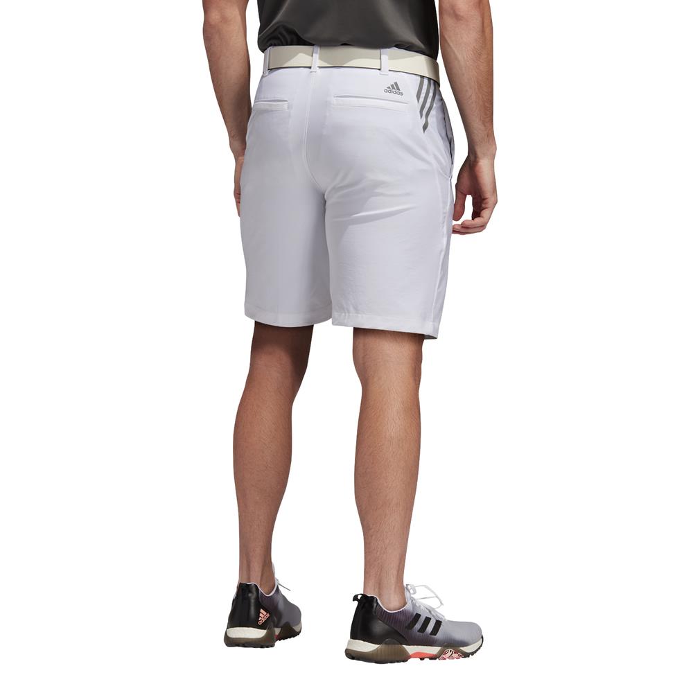 adidas Ultimate 365 3 Stripe Mens 8.5” Golf Shorts  - White