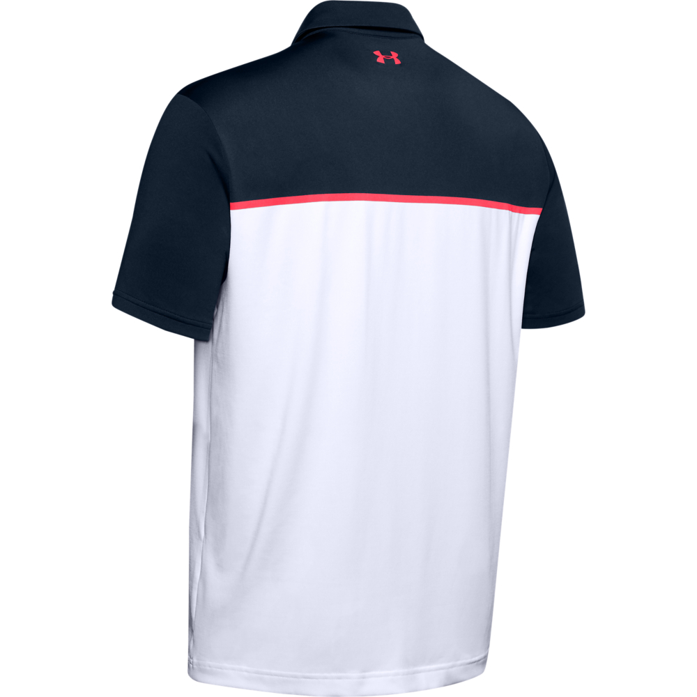 Under Armour Mens Engineered PlayOff Golf Polo Shirt  - Academy/White