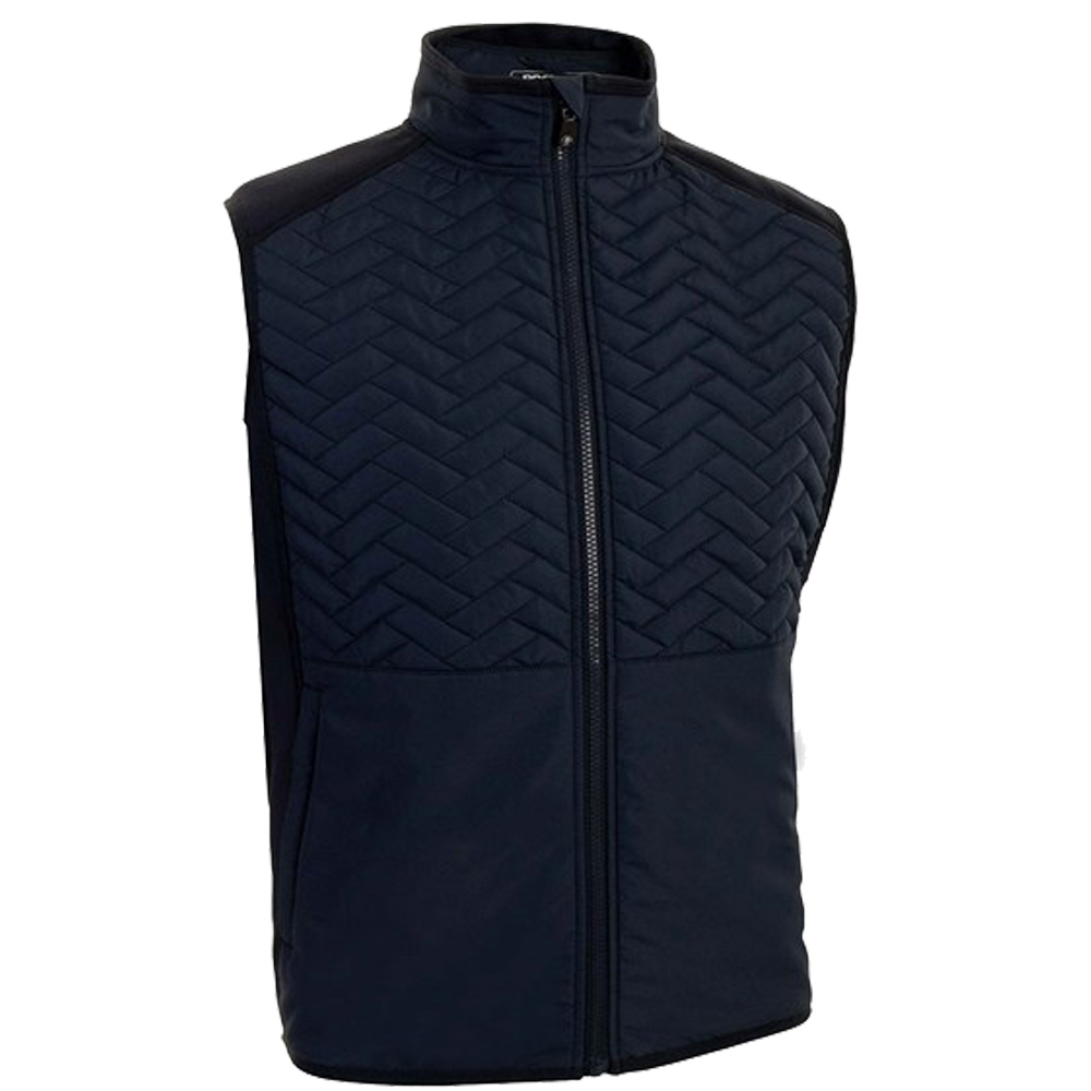 ProQuip Mens Gust Therma Quilted Full Zip Golf Gilet  - Navy