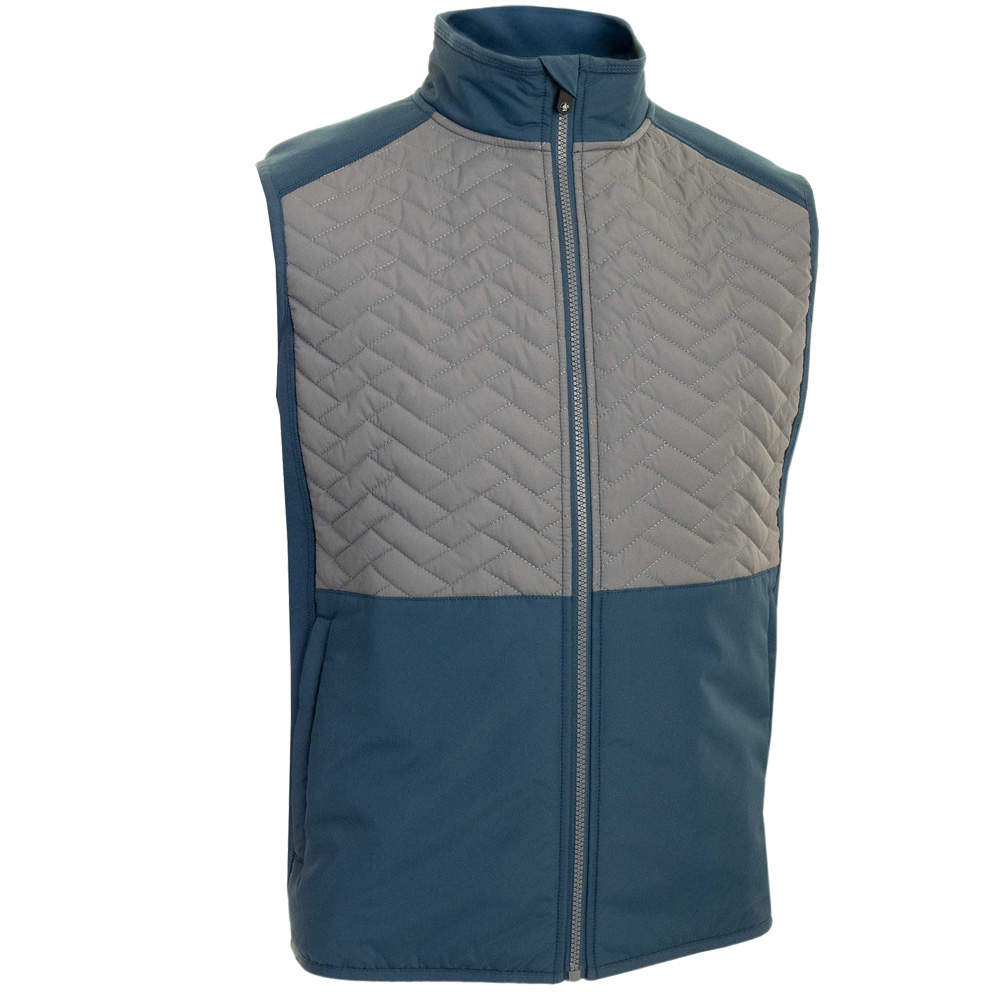 ProQuip Mens Gust Therma Quilted Full Zip Golf Gilet  - Airforce Grey