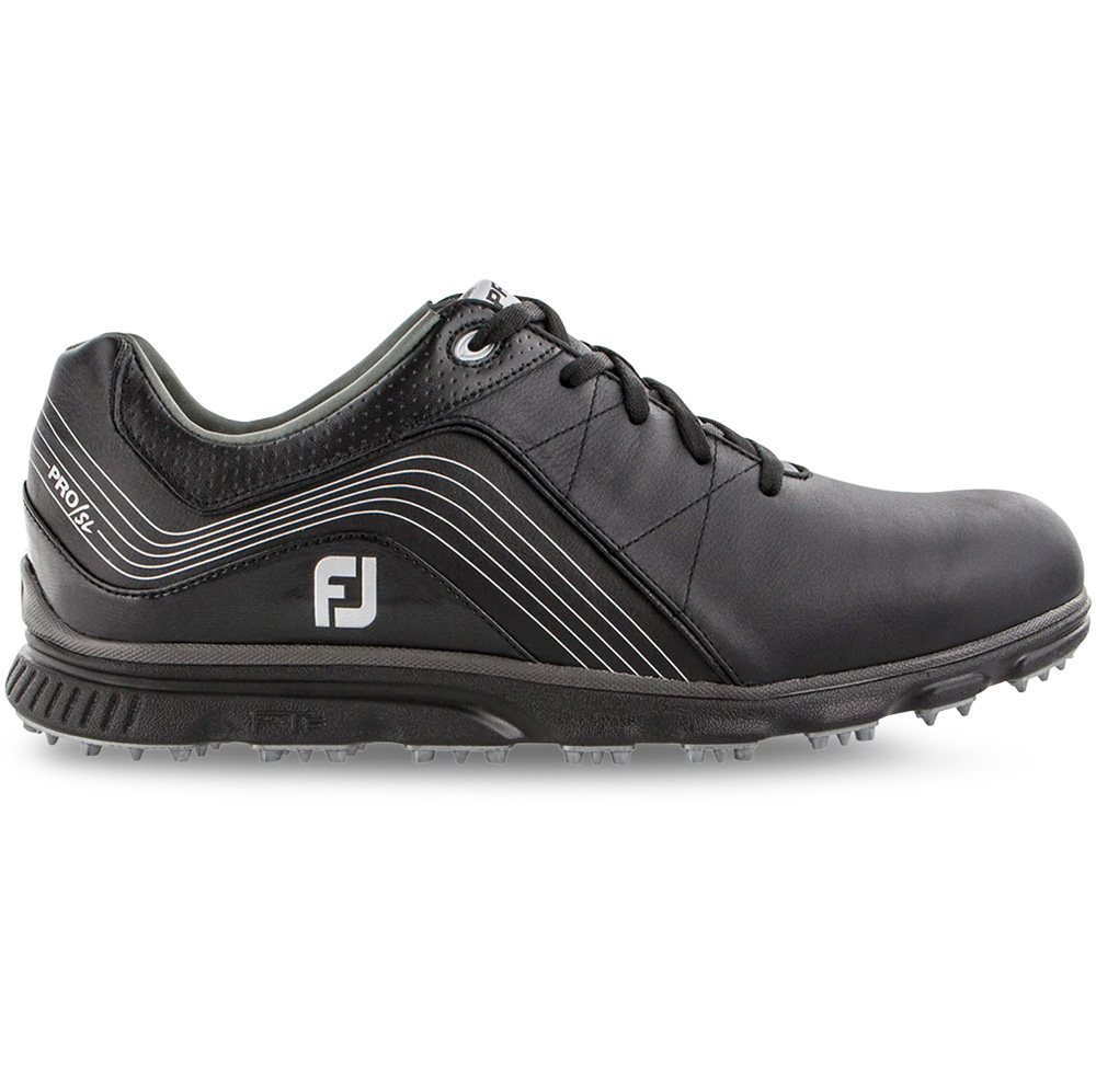 FootJoy Men's Pro SL Waterproof Leather Spikeless Golf Shoes  - Black