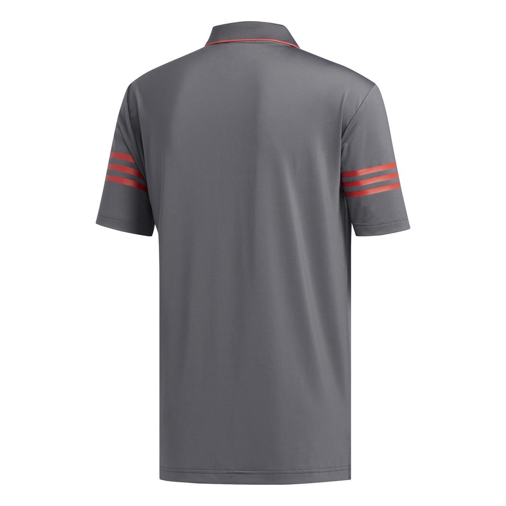 adidas Golf Ultimate365 Blocked Mens Polo Shirt  - Grey Five/Real Coral