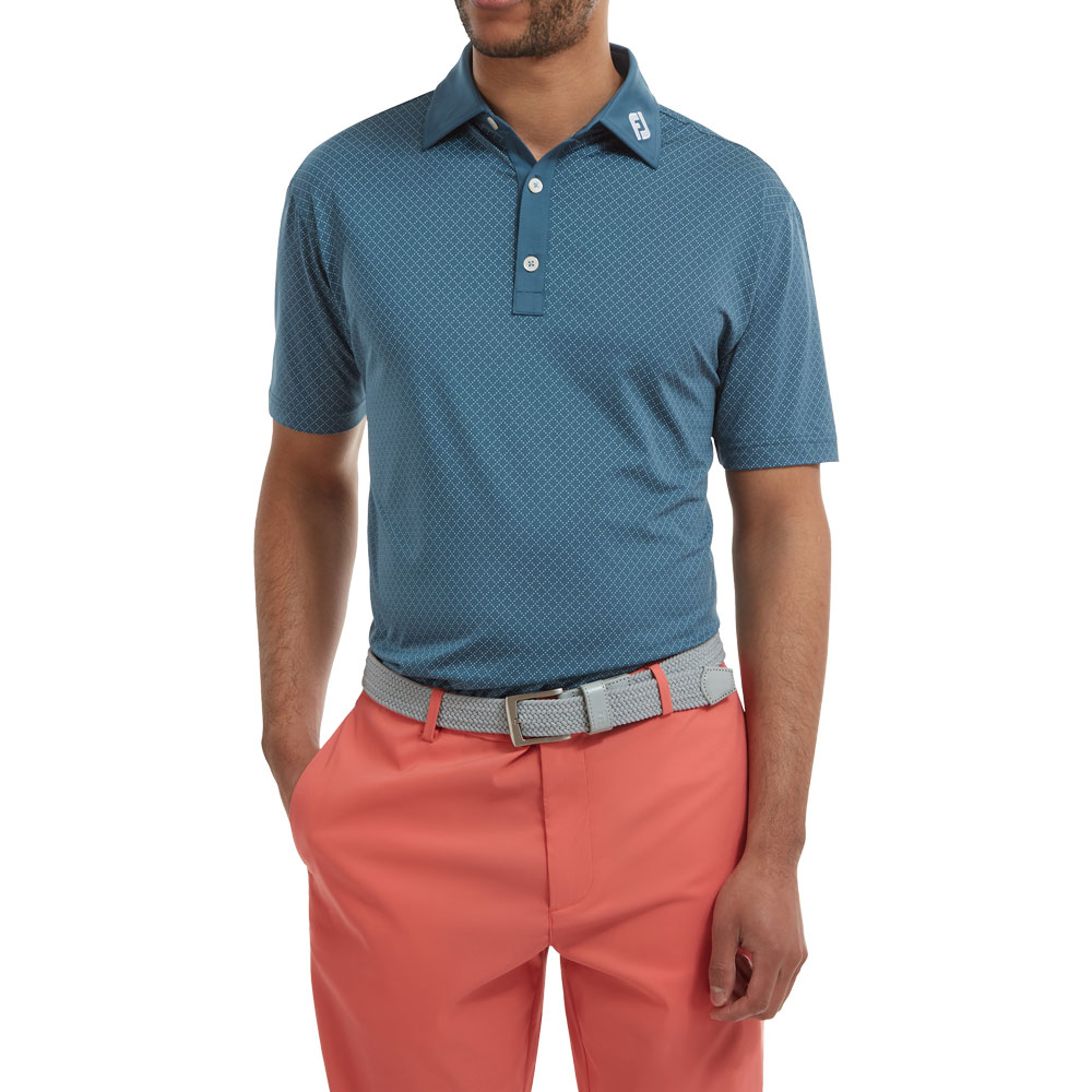 FootJoy Diamond Dot Print Lisle Mens Golf Polo Shirt | Scratch72
