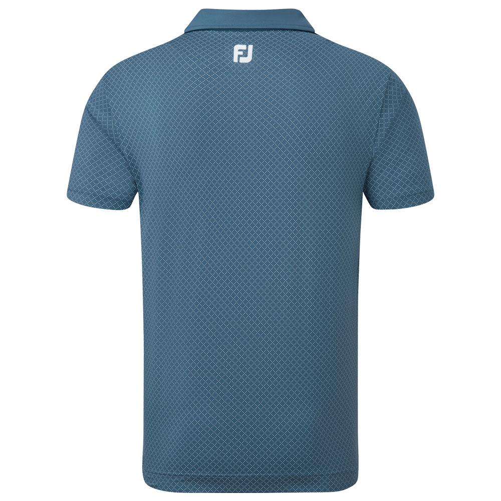 FootJoy Diamond Dot Print Lisle Mens Golf Polo Shirt  - Ink/White