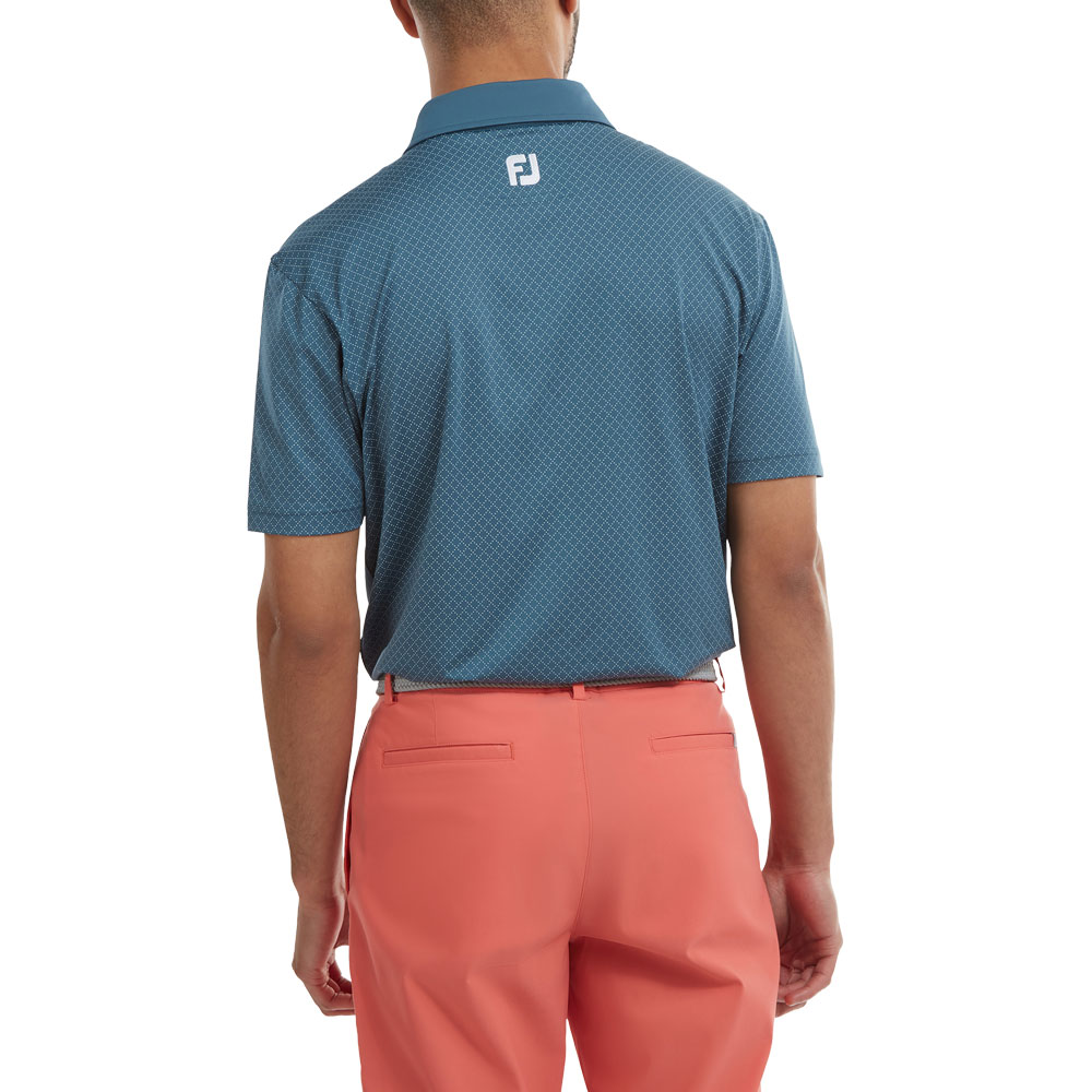 FootJoy Diamond Dot Print Lisle Mens Golf Polo Shirt 