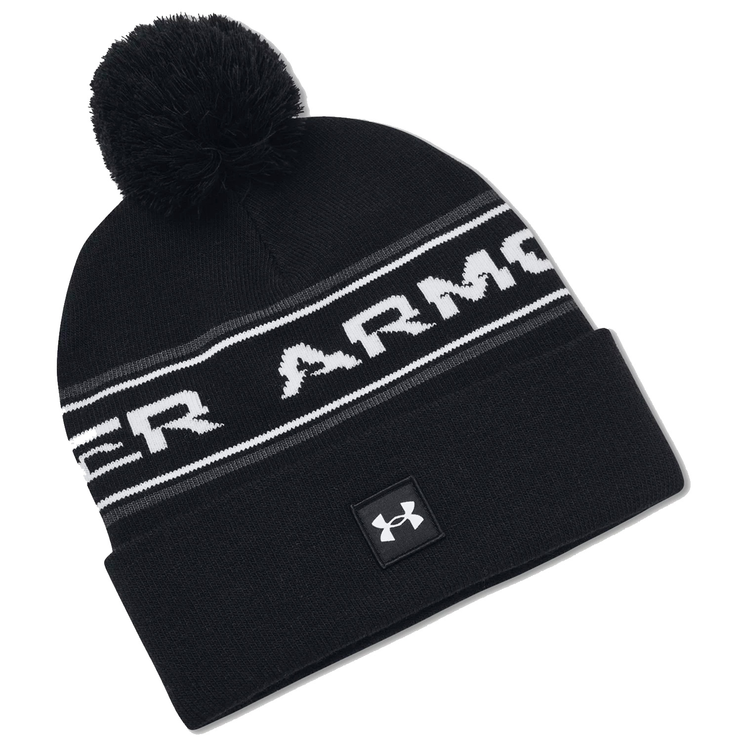 Under Armour Mens UA Halftime Pom Beanie Hat  - Black