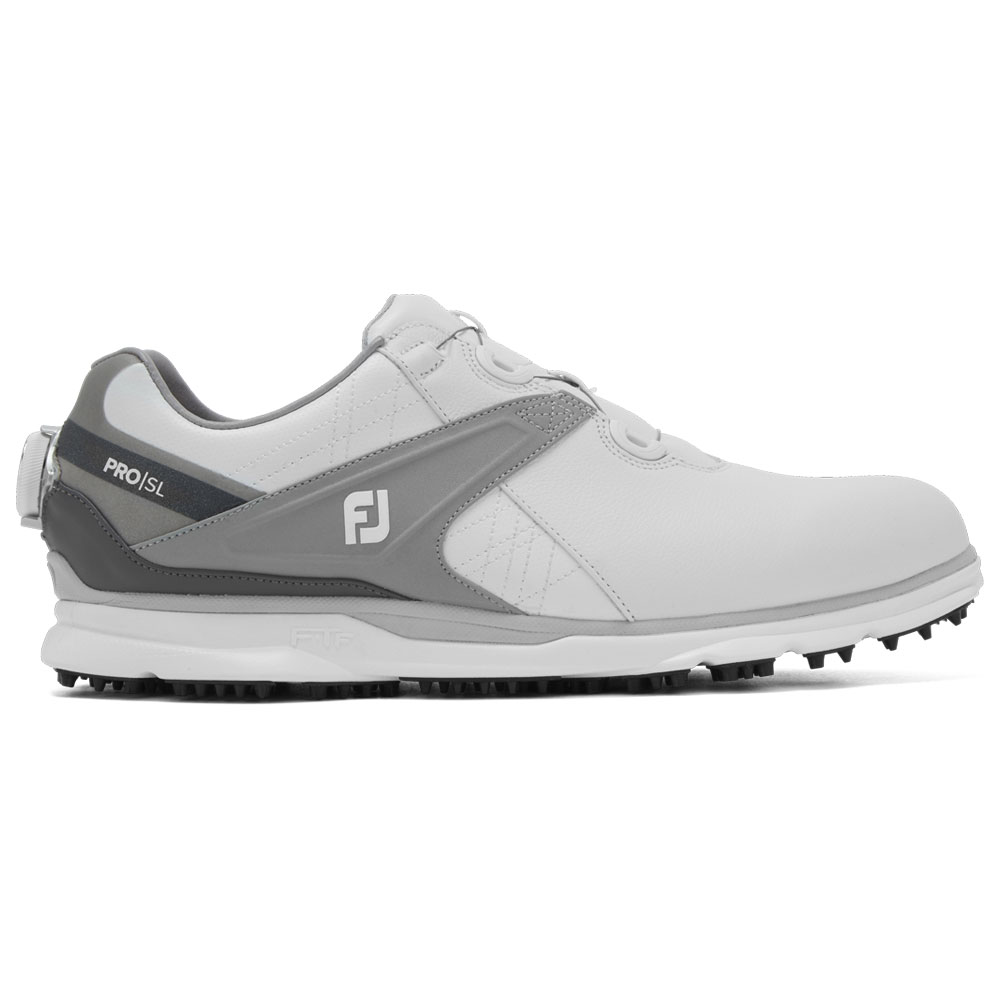 FootJoy PRO SL Mens Spikeless BOA Golf Shoes  - White/Grey