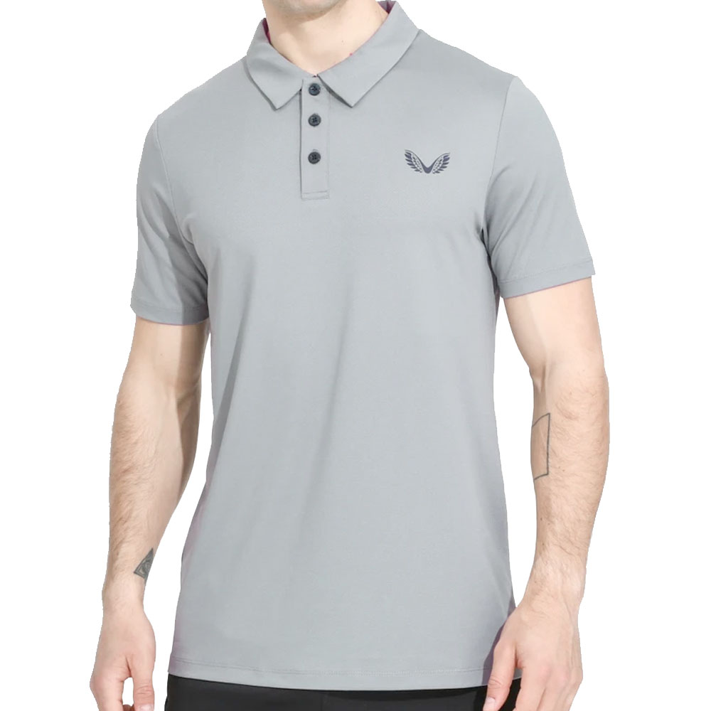 Castore Performance Air Pique Mens Golf Polo Shirt  - Grey