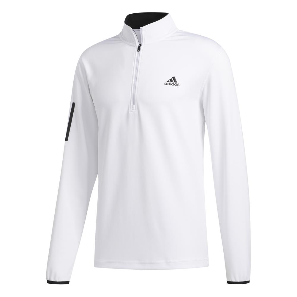 adidas Golf 3-Stripes Mens Midlayer  - White/Black