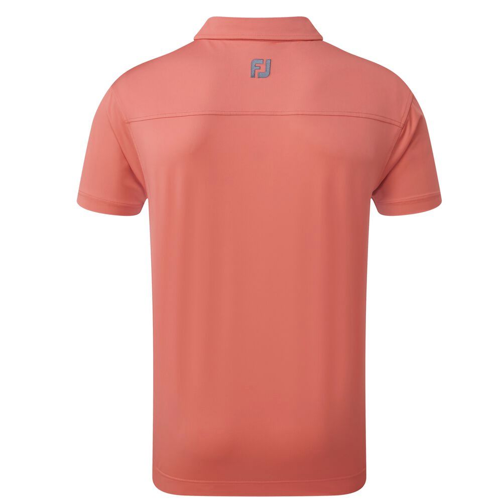 FootJoy Golf Lisle Solid with Contrast Trim Mens Polo Shirt  - Coral/Slate