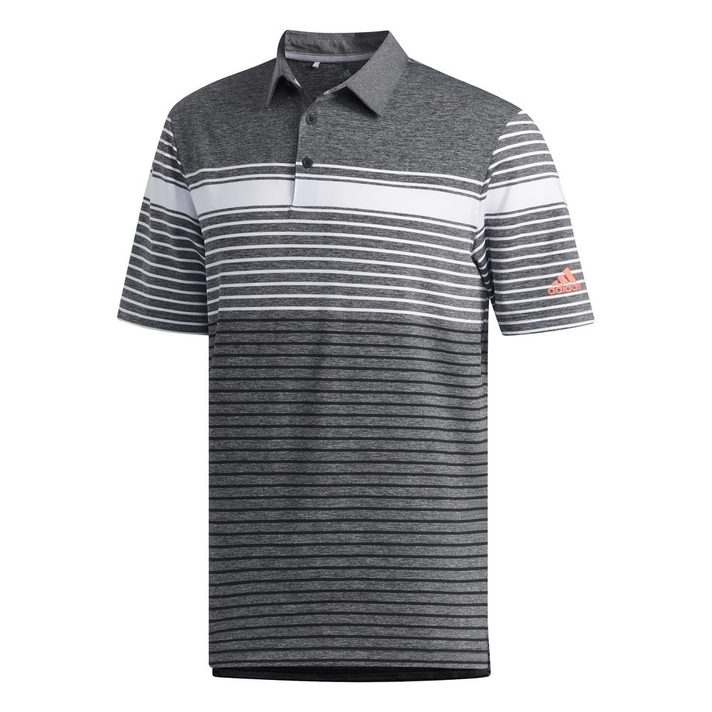 adidas golf Ultimate Engineered Heather Mens Polo Shirt  - White/Black/Grey