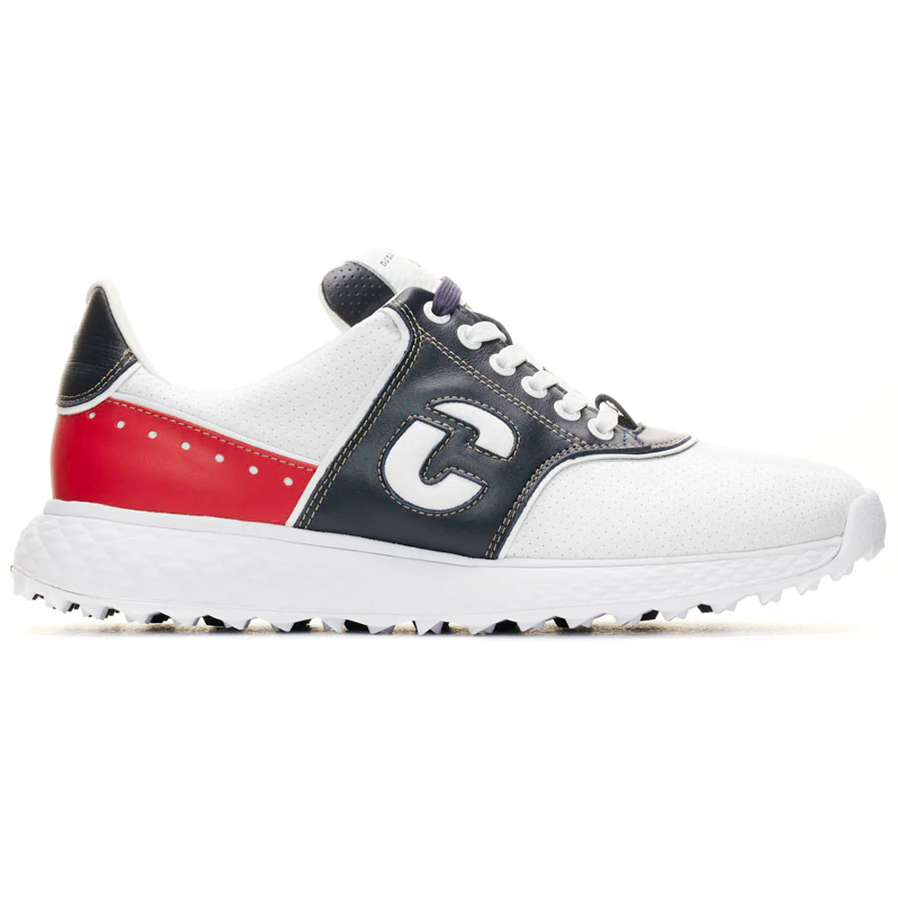 Duca Del Cosma Positano Mens Spikeless Golf Shoes  - White/Navy/Red