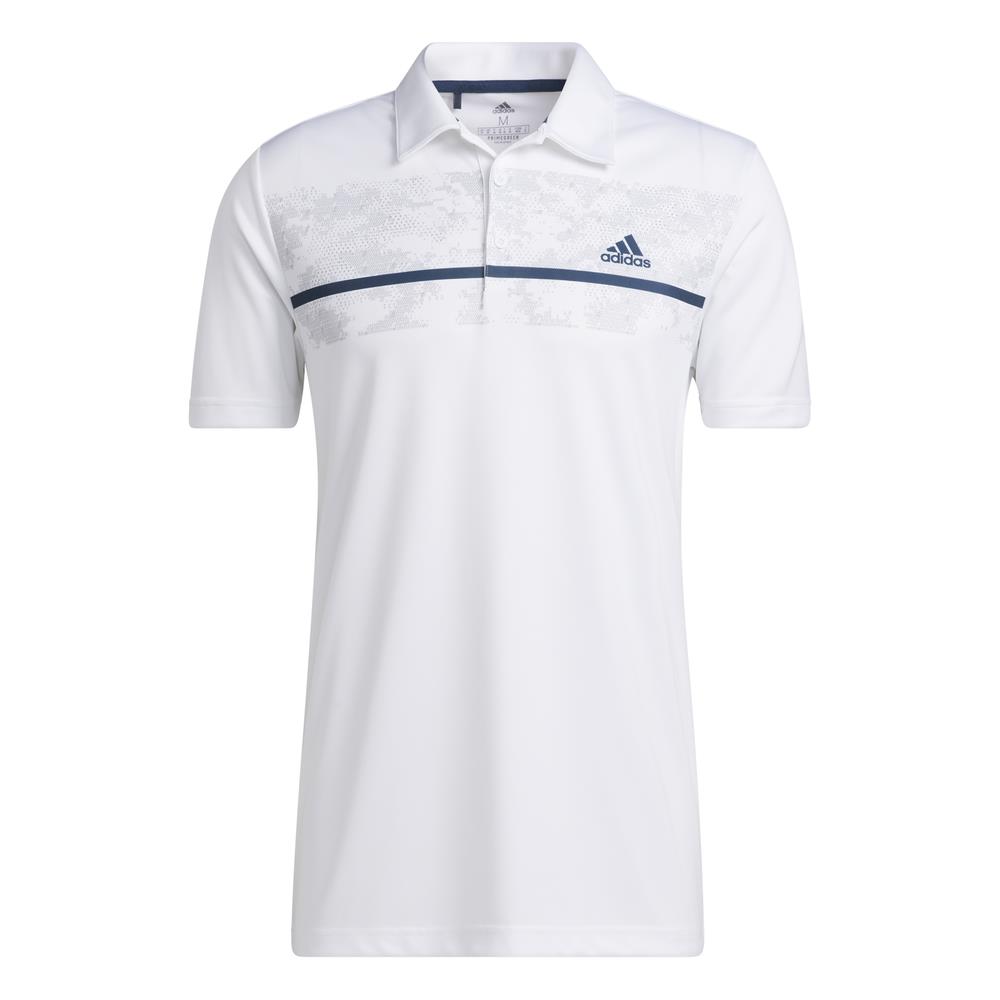 adidas Golf Chest Print Primegreen UV 50+ Polo Shirt 