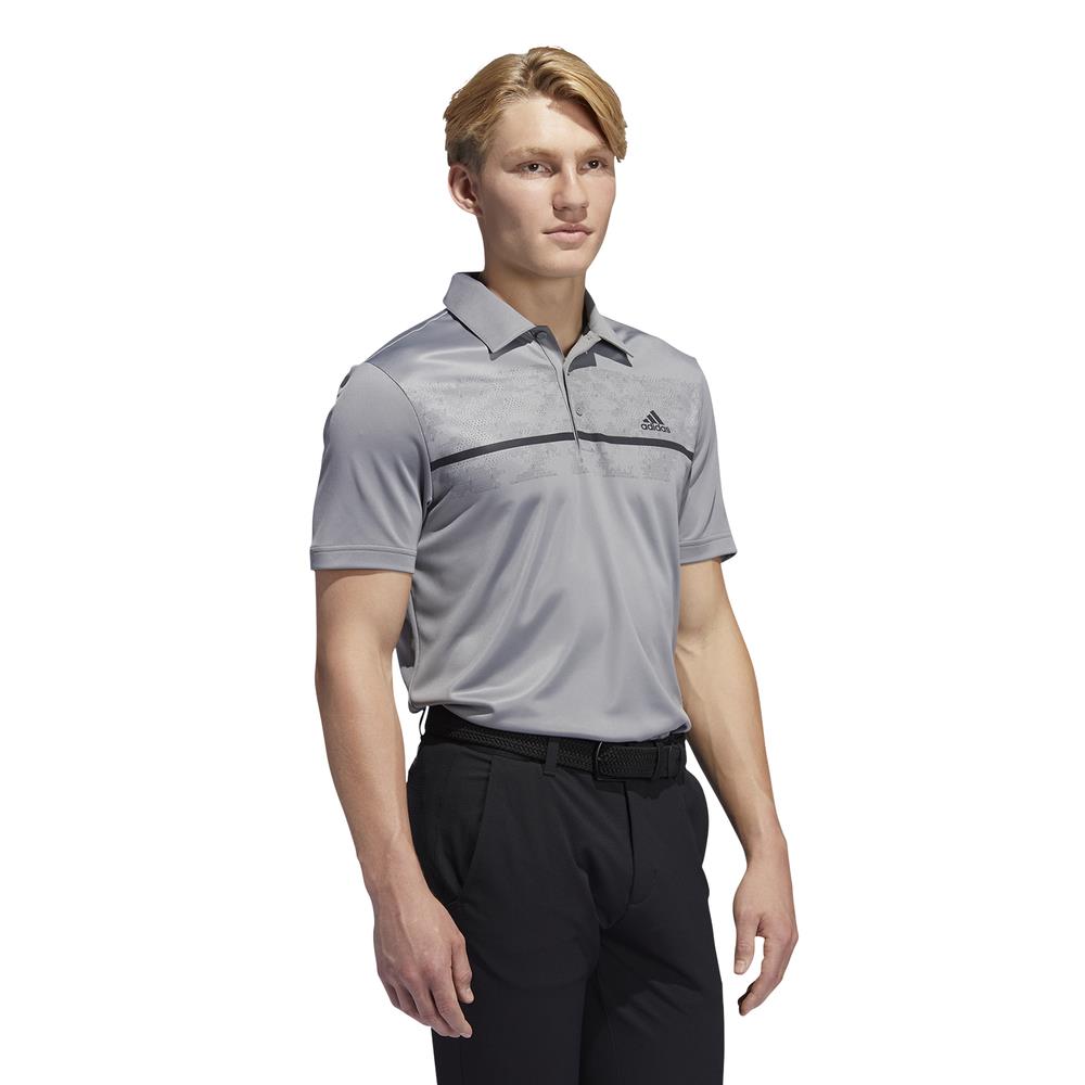 adidas Golf Chest Print Primegreen UV 50+ Polo Shirt 