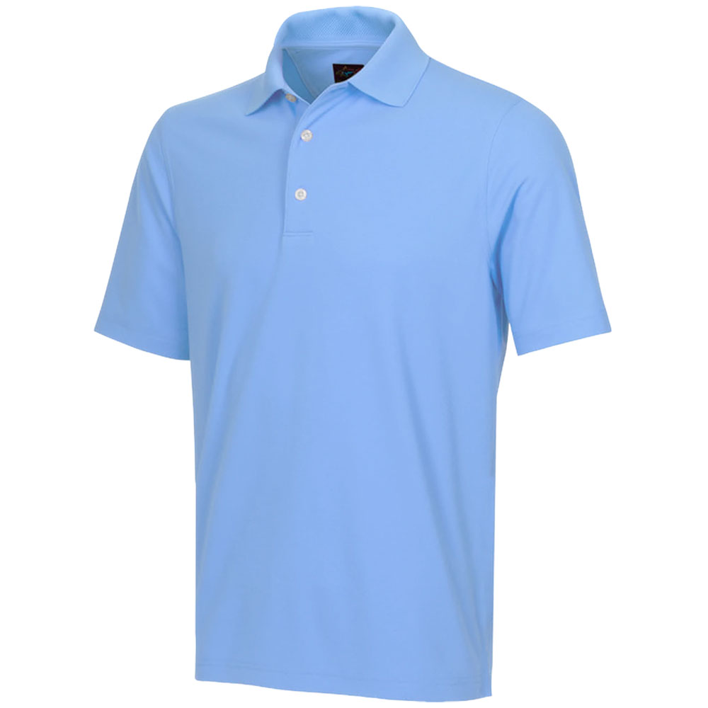 Greg Norman Golf Micro Pique Mens Polo Shirt  - Blue Stream