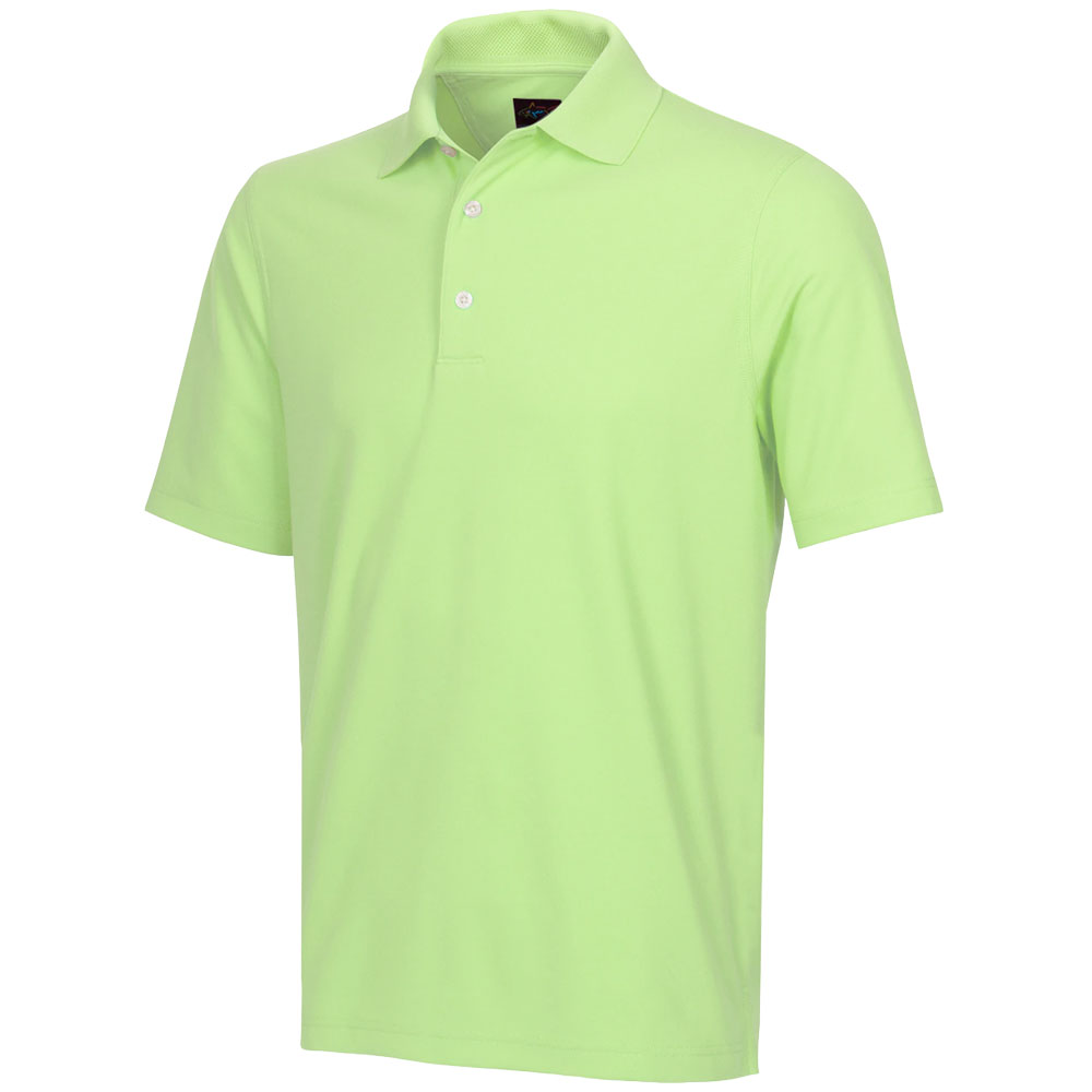 Greg Norman Golf Micro Pique Mens Polo Shirt  - Lime Green