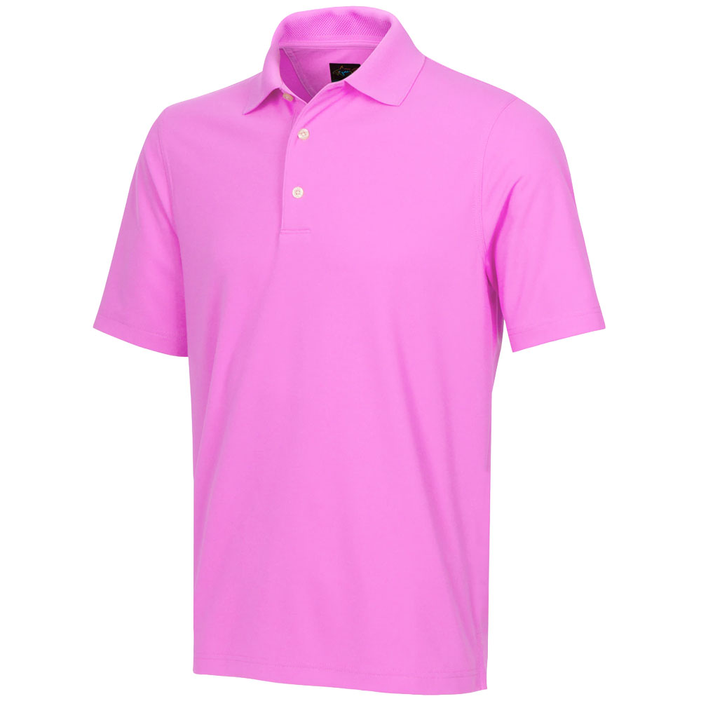 Greg Norman Golf Micro Pique Mens Polo Shirt  - Light Magenta