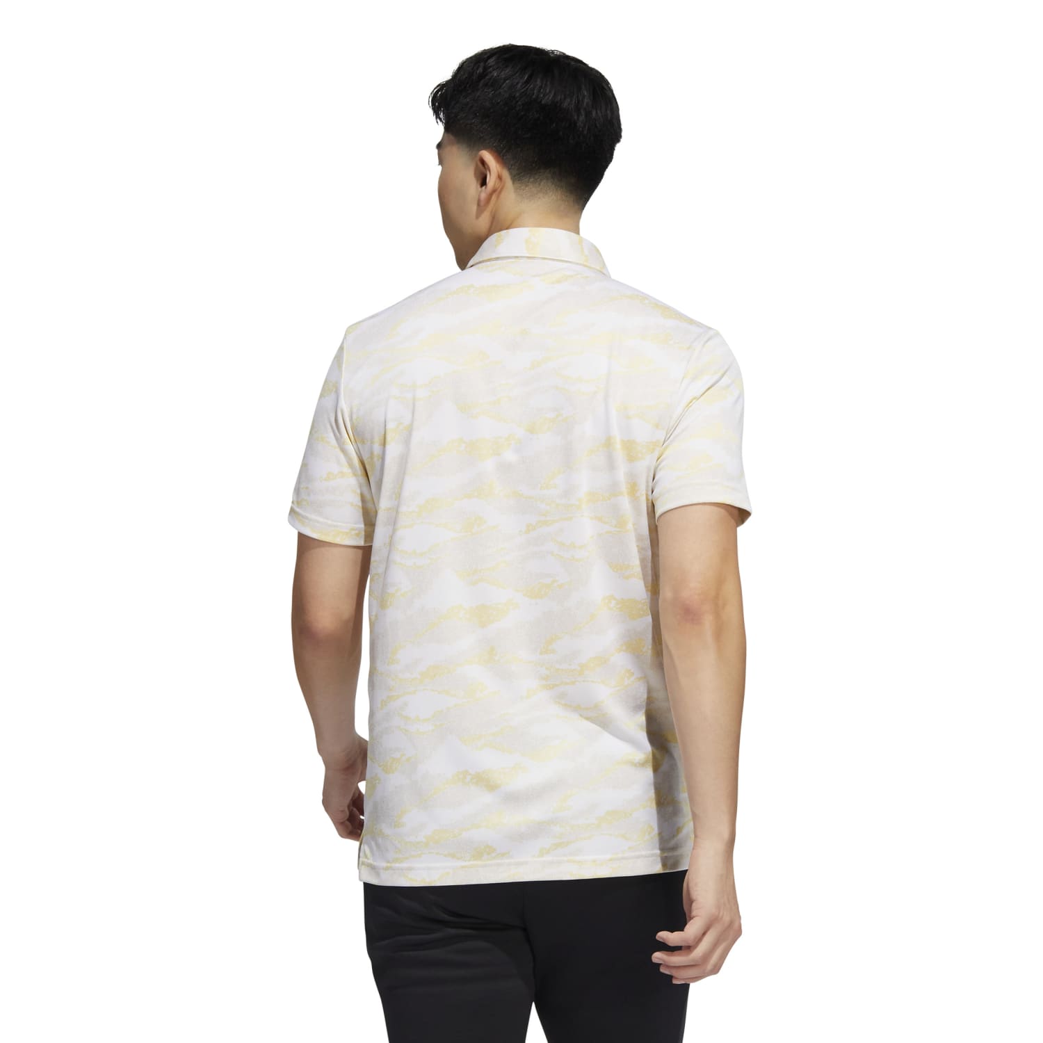 adidas Horizon Print Golf Polo Shirt  - White/Clear Brown/Almost Yellow