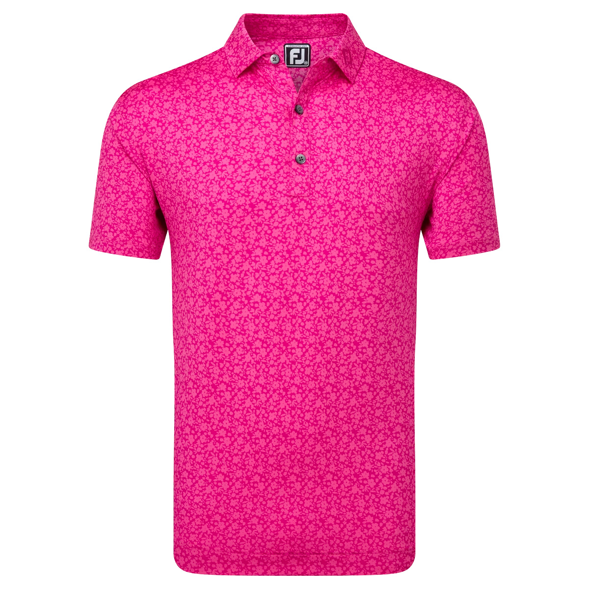 FootJoy EU Painted Floral Mens Golf Polo Shirt  - Berry