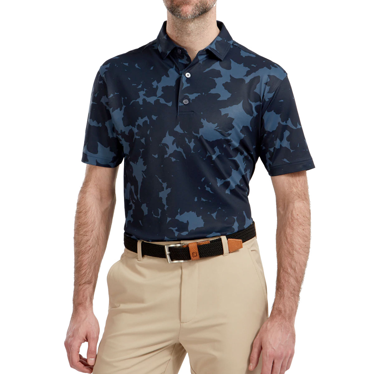 FootJoy Pique Camo Floral Print Mens Golf Polo Shirt 