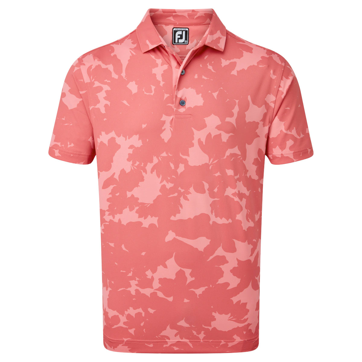 FootJoy Pique Camo Floral Print Mens Golf Polo Shirt  - Cape Red