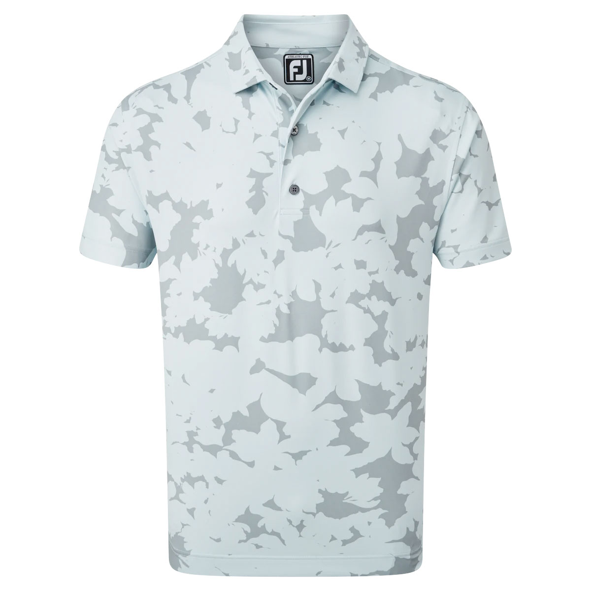 FootJoy Pique Camo Floral Print Mens Golf Polo Shirt  - Ice Blue