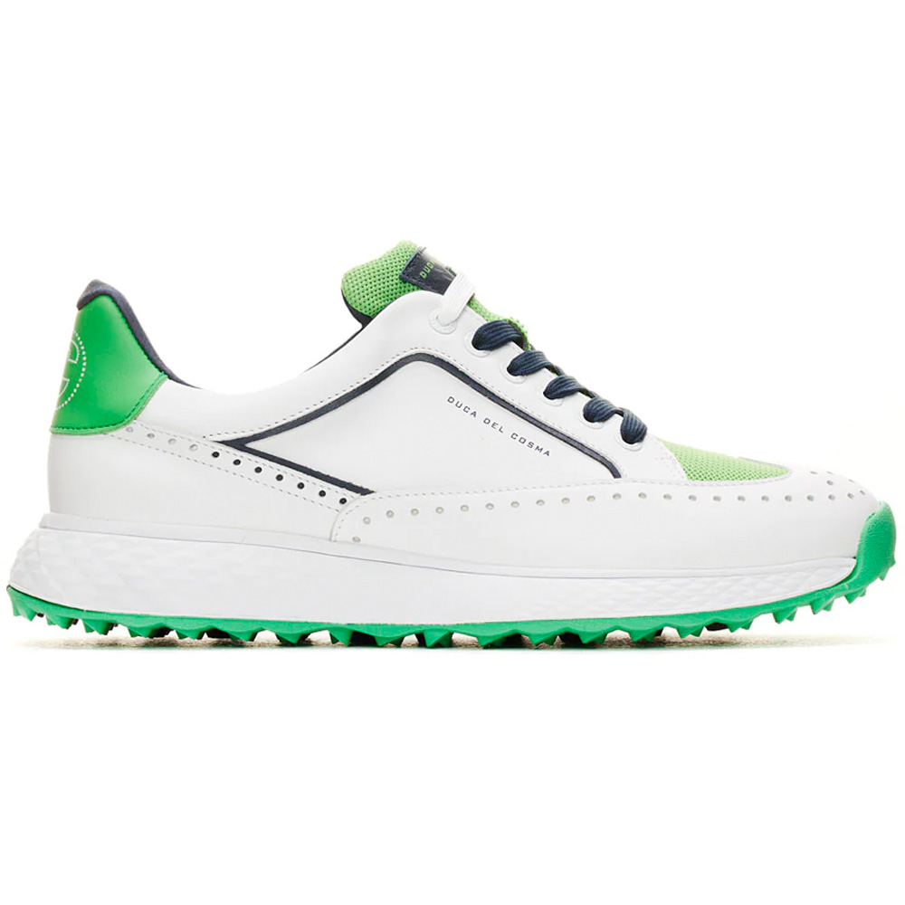 Duca Del Cosma Girona Mens Spikeless Golf Shoes  - White/Green/Navy