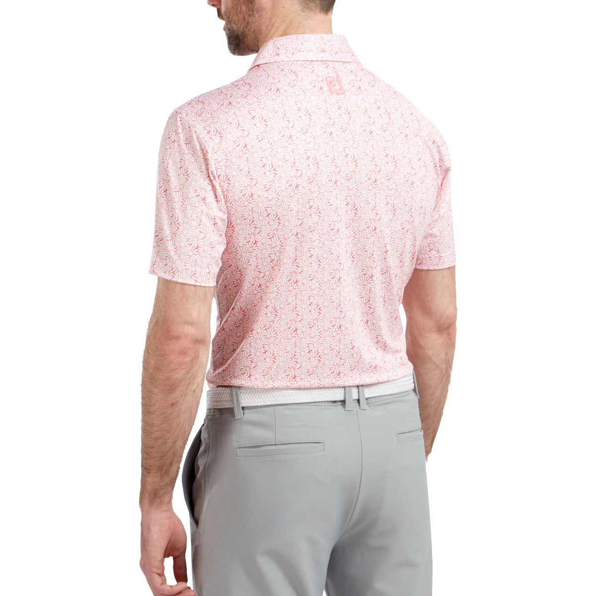 FootJoy Lisle Daisy Print Mens Golf Polo Shirt 