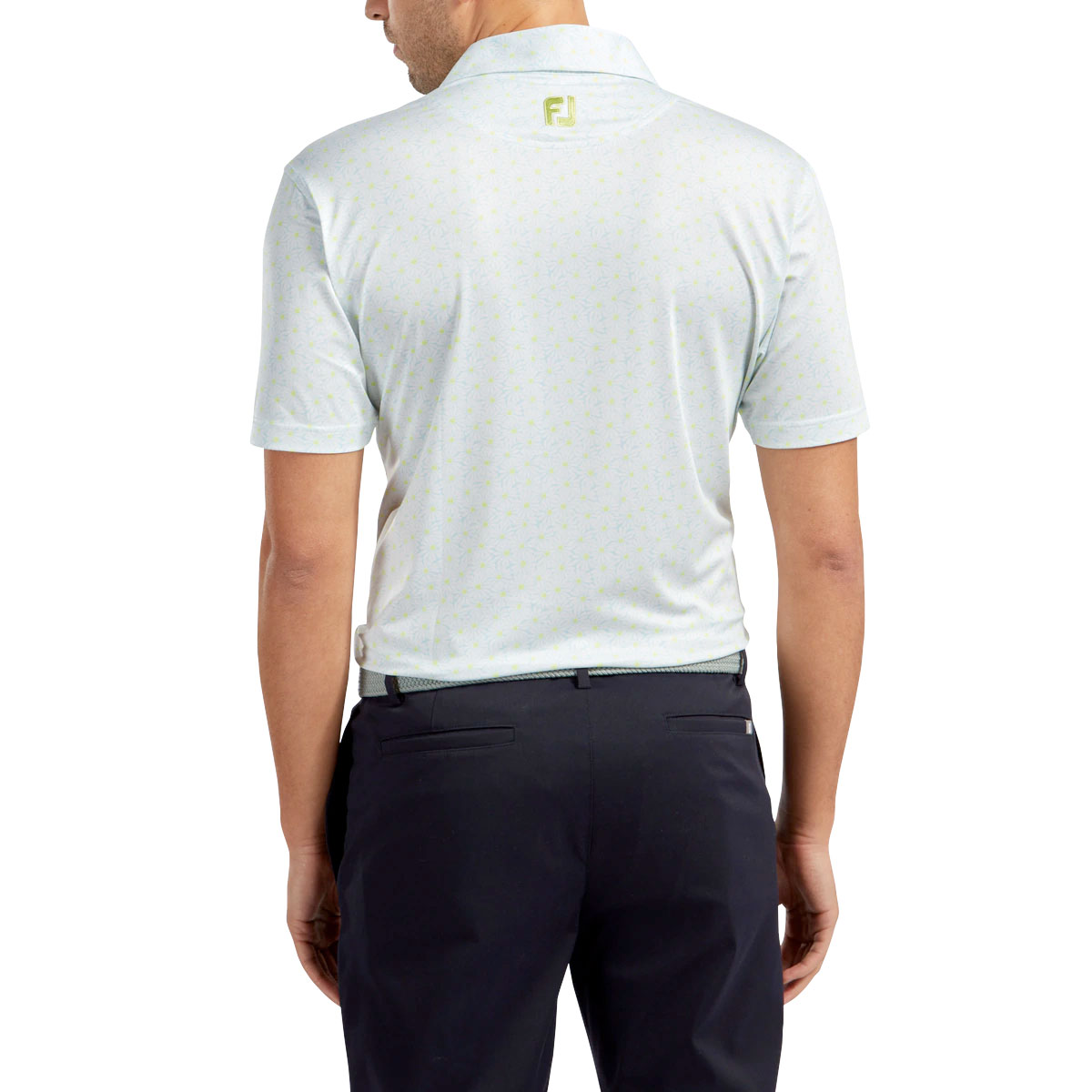 FootJoy Lisle Daisy Print Mens Golf Polo Shirt 