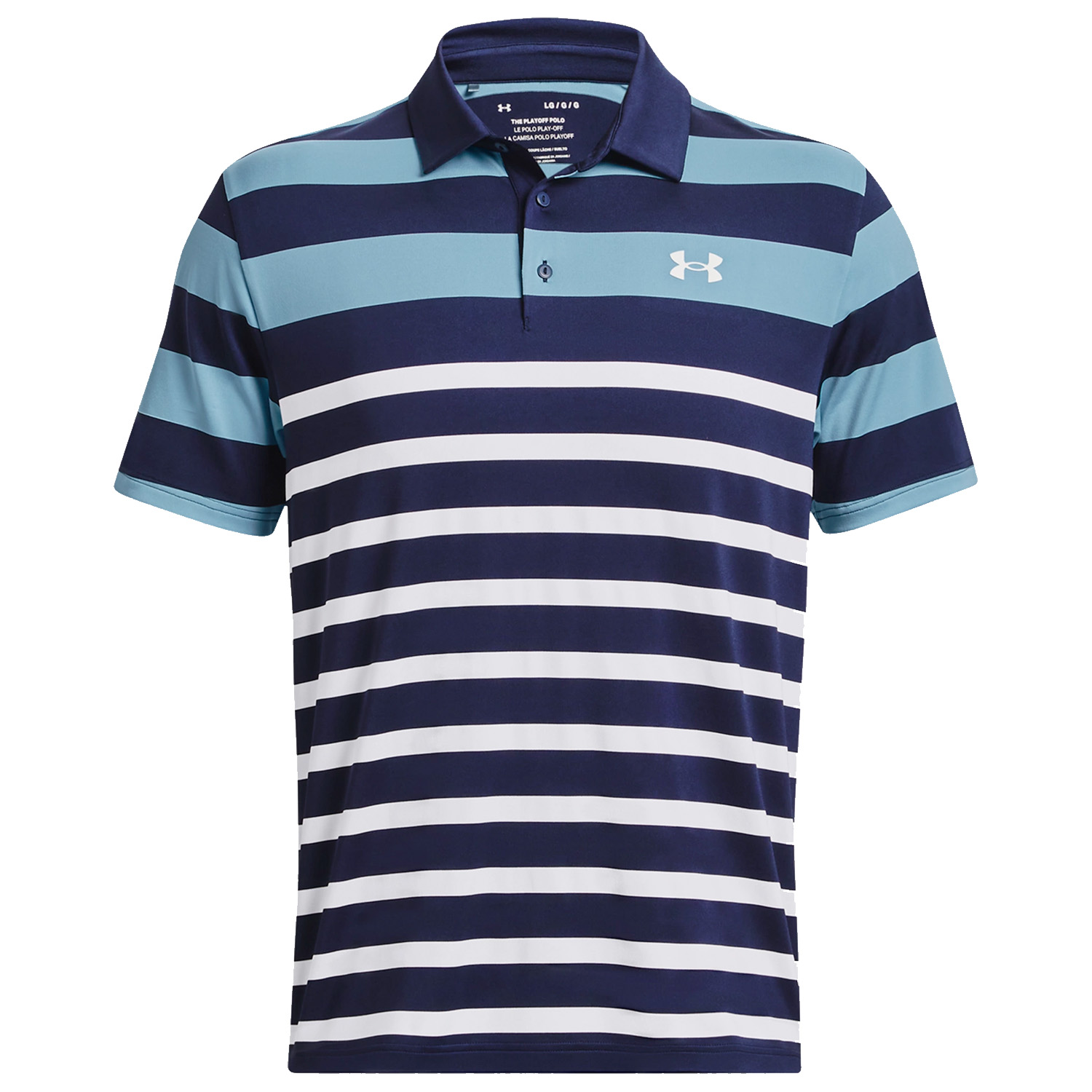 Under Armour Golf Playoff 3.0 Stripe Polo Shirt  - Midnight Navy/Blue/White