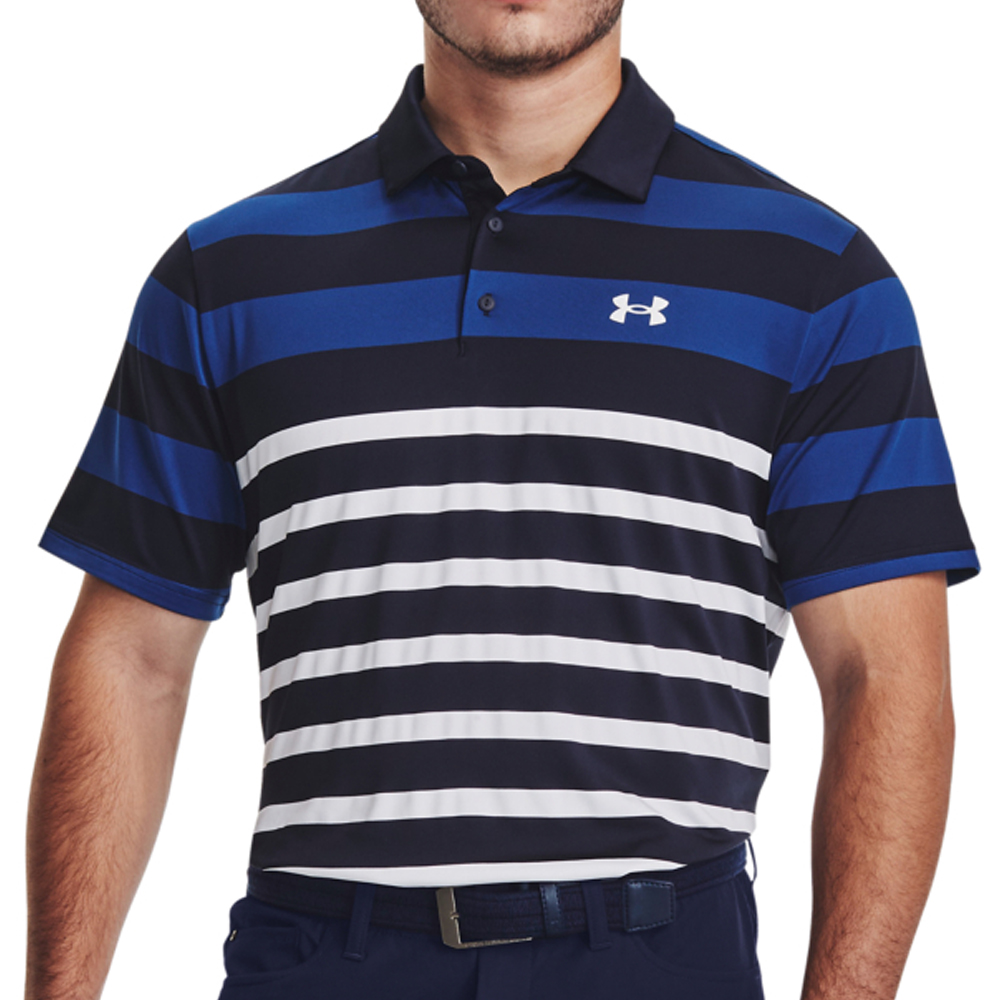 Under Armour Golf Playoff 3.0 Stripe Polo Shirt  - Midnight Navy