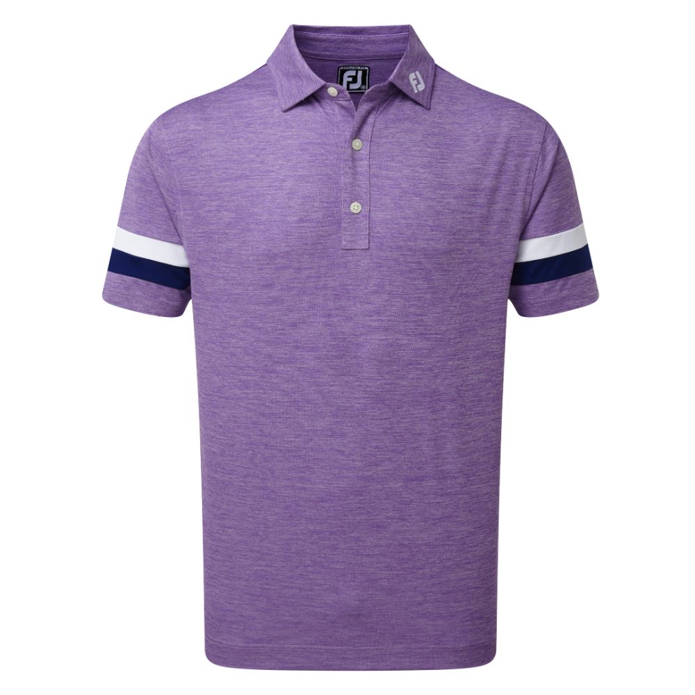 FootJoy Golf Smooth Pique Space Dye Mens Polo Shirt  - Purple/Blue/White