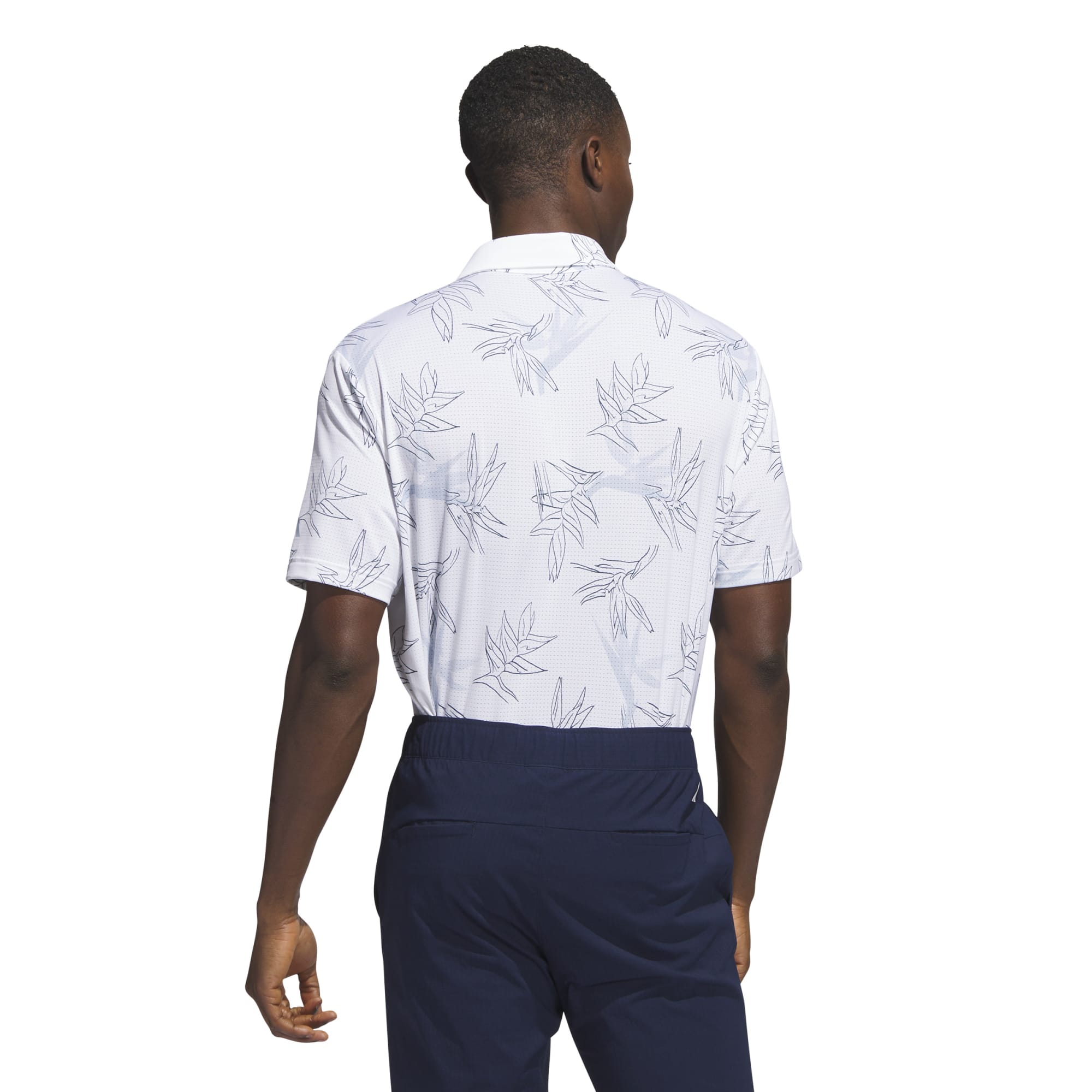 adidas Oasis Mesh Print Golf Polo Shirt  - White
