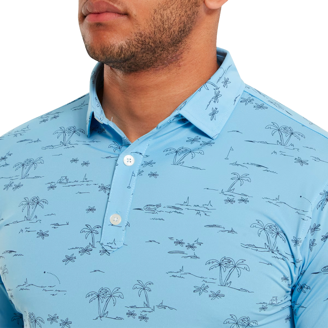 FootJoy Tropic Golf Print Lisle Mens Polo Shirt 