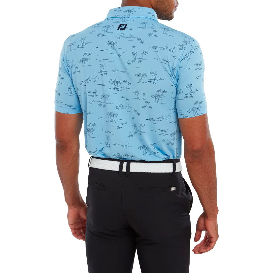 FootJoy Tropic Golf Print Lisle Mens Polo Shirt 