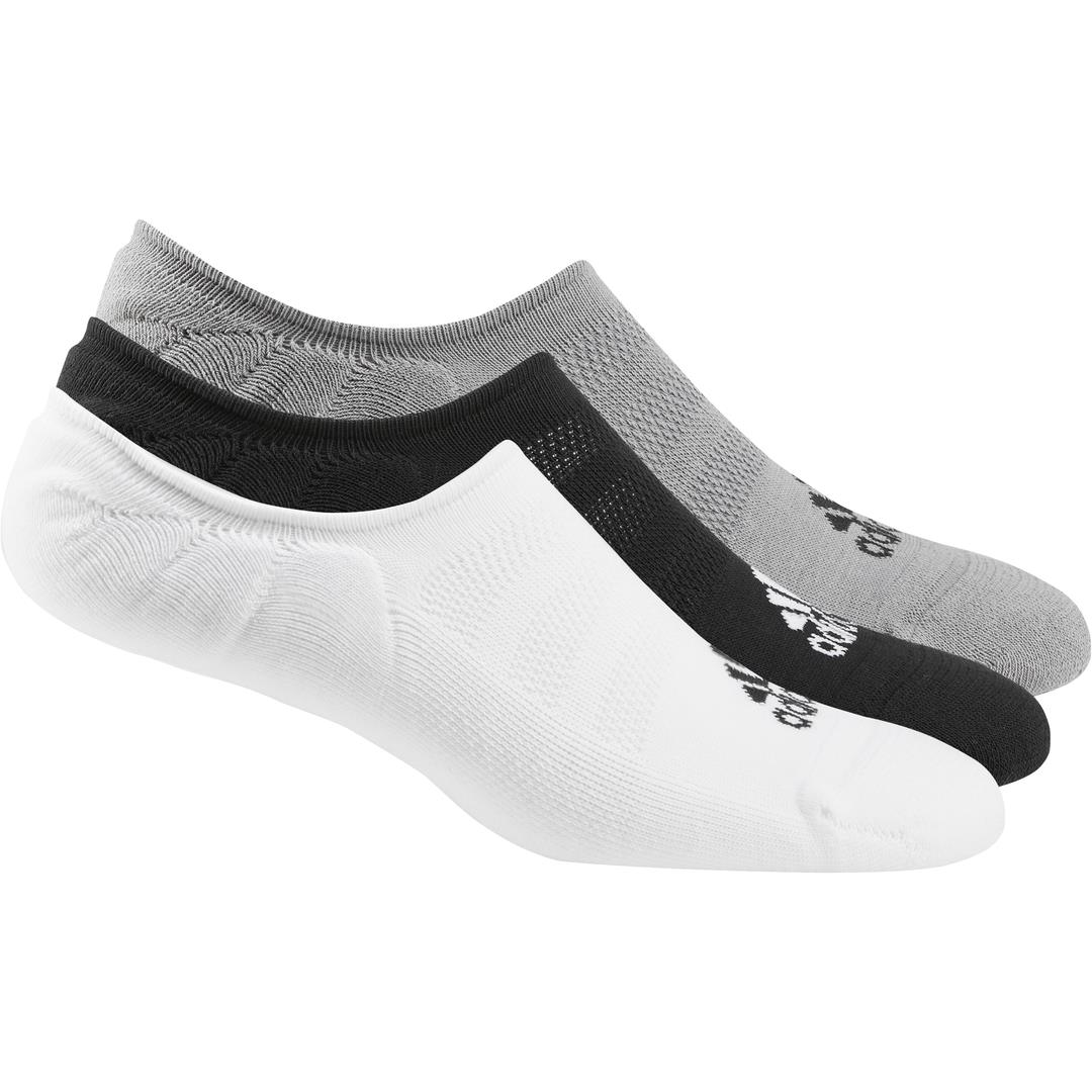 adidas 3 Pack Lowcut Golf Socks (UK 8.5-11.5)  - White/Black/Grey