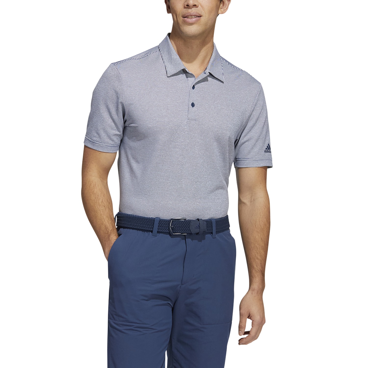 Adidas Mens Ottoman Stripe Golf Polo Shirt 