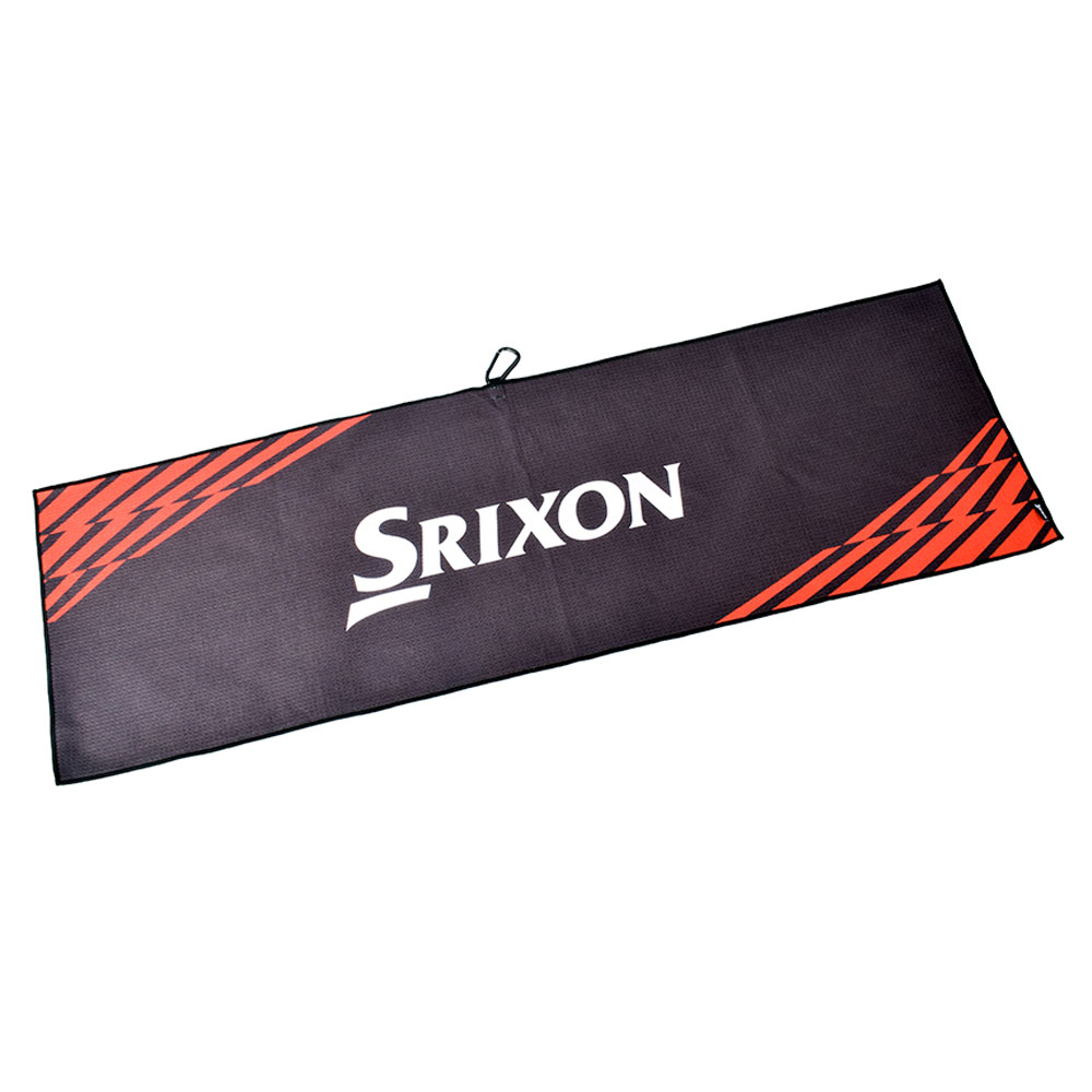 Srixon Microfiber Tour Golf Towel (43”x13”) Black/Red/White 