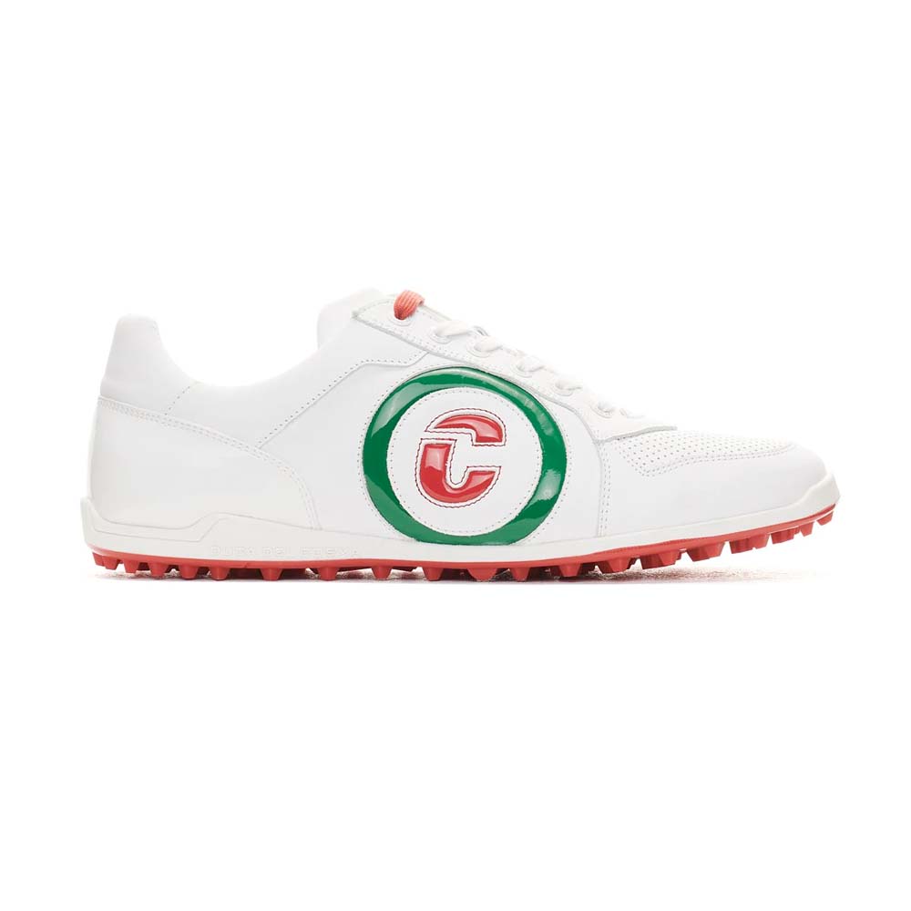Duca Del Cosma Kuba2.0 Mens Spikeless Golf Shoes  - White/Green/Red