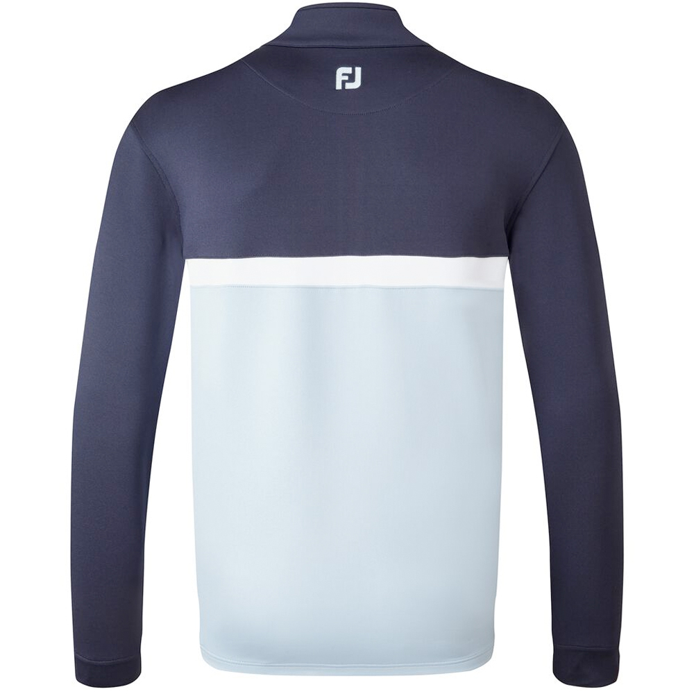 FootJoy Golf Colour Blocked Chill-Out Mens Pullover  - Navy/Blue/White