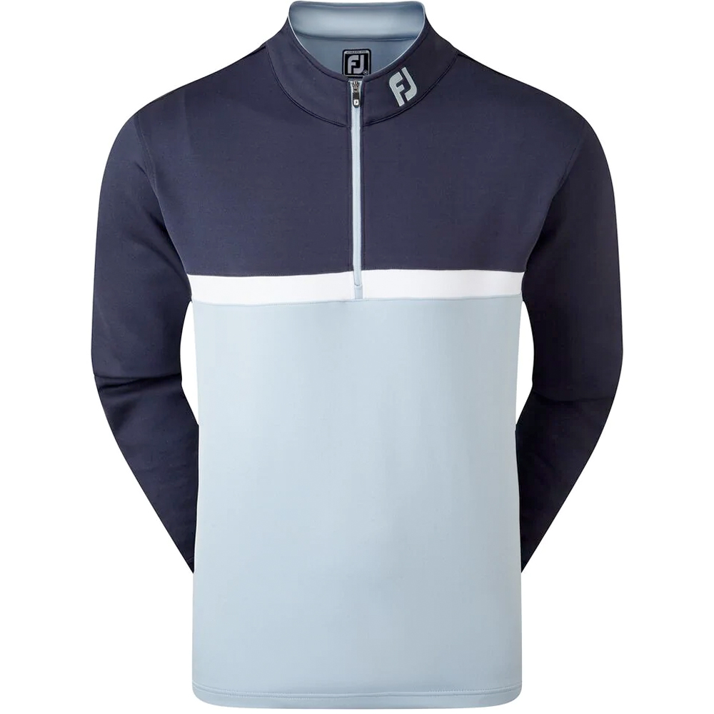 FootJoy Golf Colour Blocked Chill-Out Mens Pullover  - Navy/Blue/White
